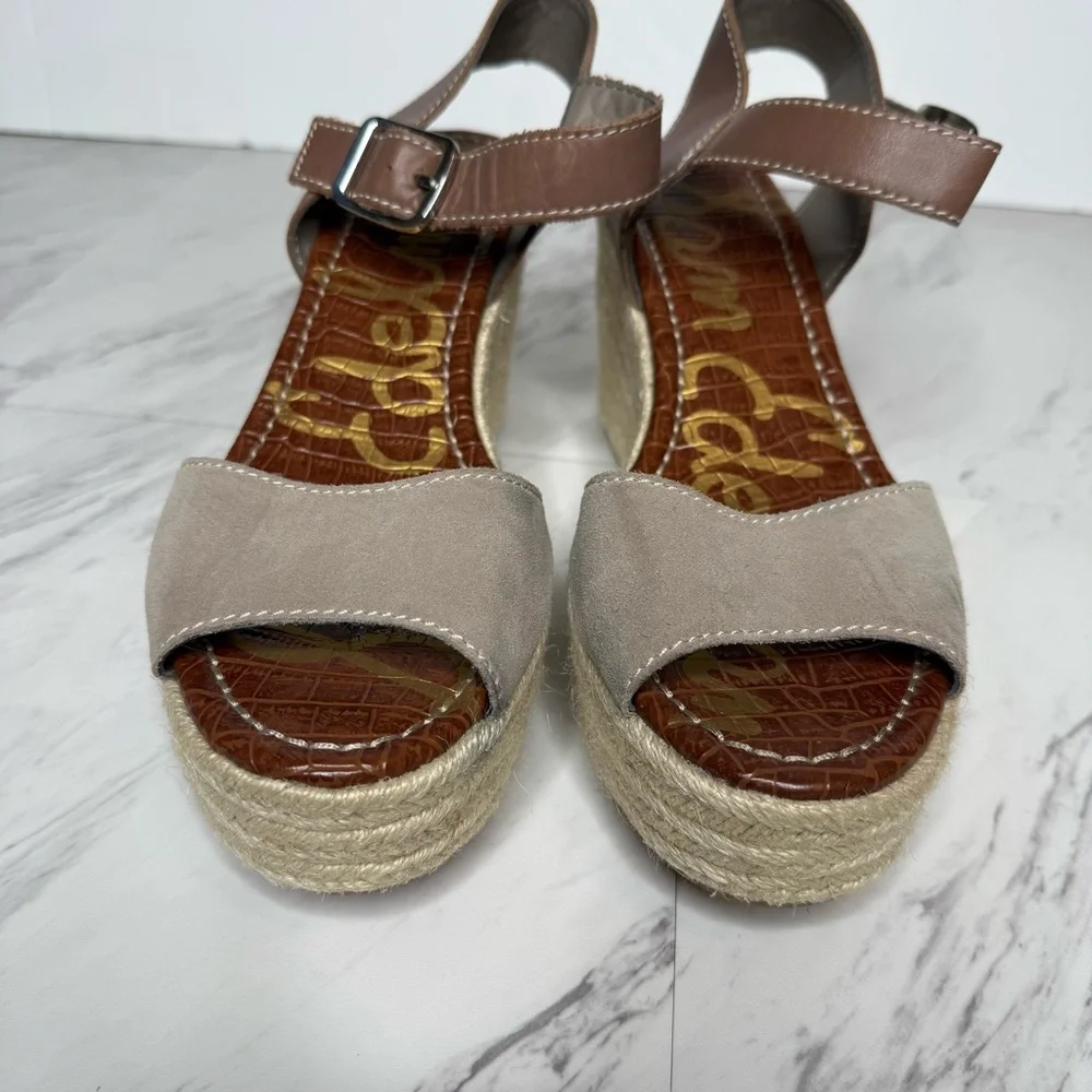 Sam Edelman Dimitree Gray Suede Espadrille Wedge Sandal 10M